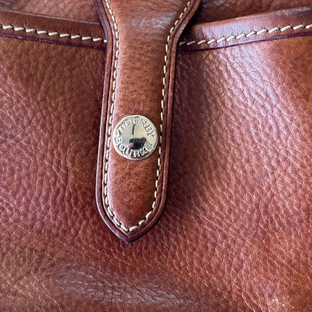 Dooney & Bourke Florentine Leather Small Lucy Hobo Tan Shoulder Bag - Picture 3 of 16